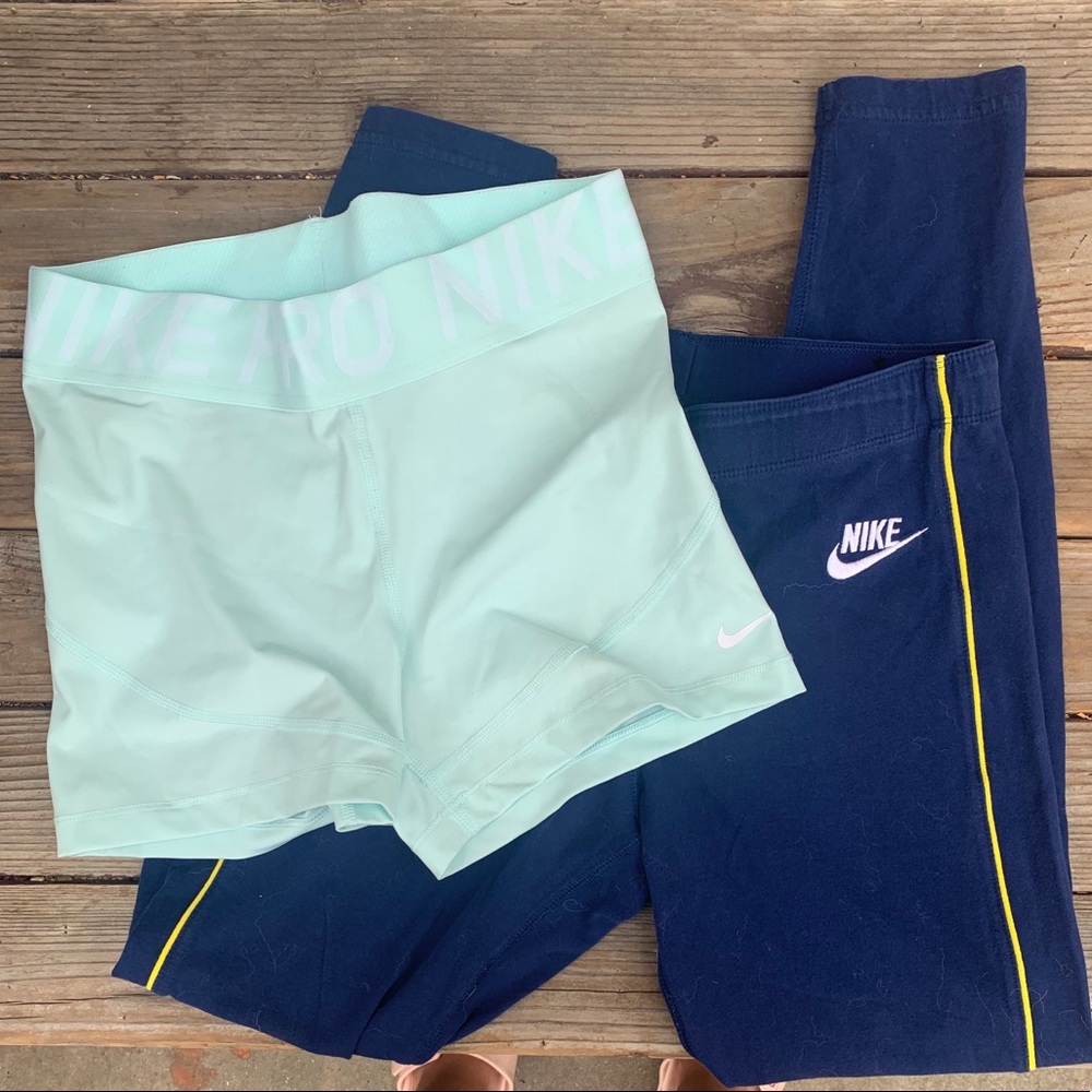 Nike Blue Bundle Legging and 3” compression short